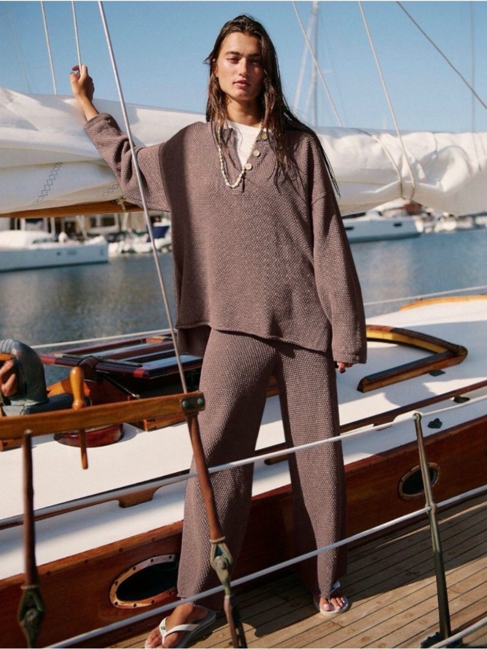 Free People Hailee Sweater Set in Brown